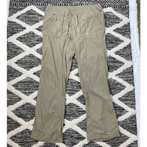 The North Face Hiking Convertible Pants Size 10 Tan Roll Up Legs Nylon Straight